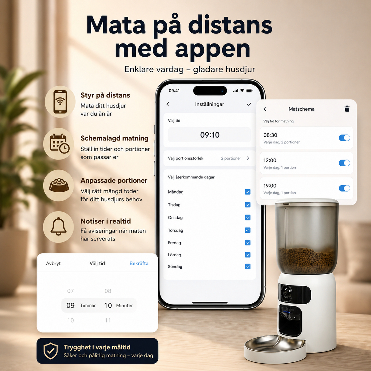 MatSmart - Automatisk Husdjursmatare med Kamera & Tidsstyrd Matning