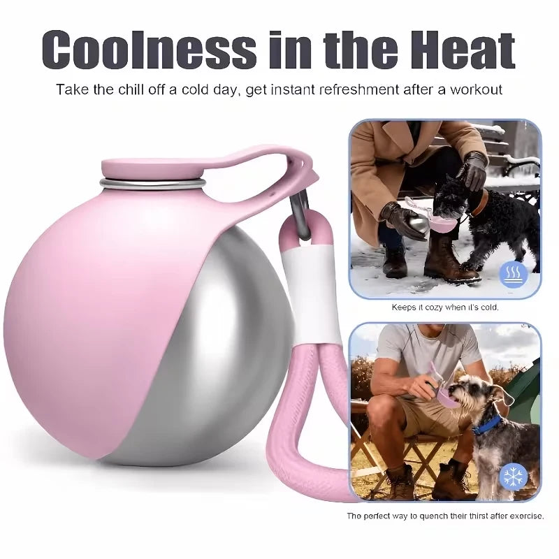 Portable Pet Water Bottle with Leak-Proof Spherical Design