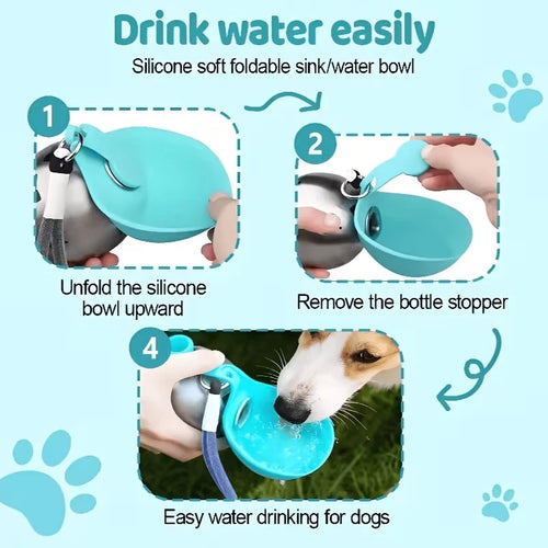 Portable Pet Water Bottle with Leak-Proof Spherical Design